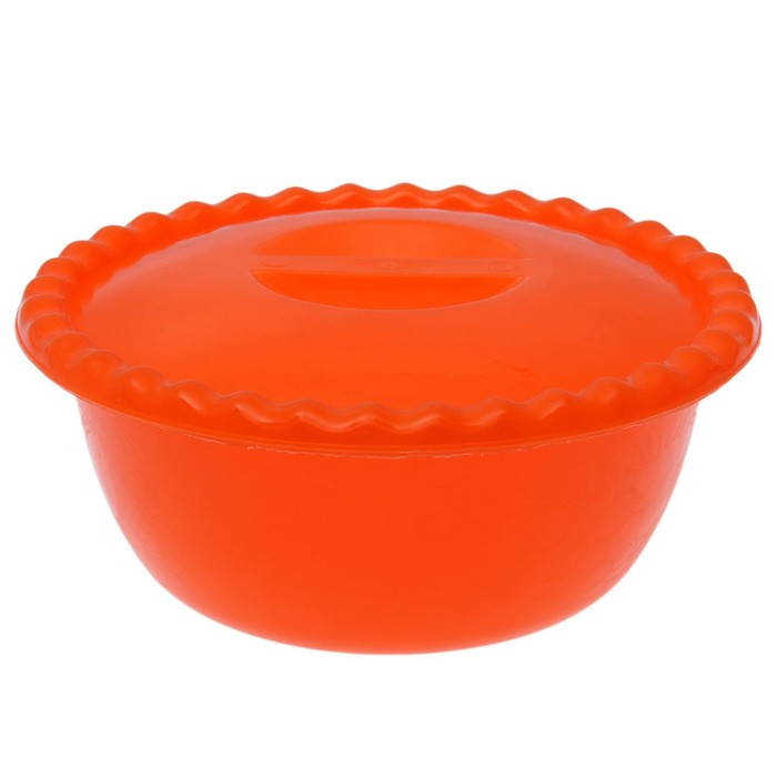 Миска 3 л "Фазенда" с крышкой, цвет МИКС