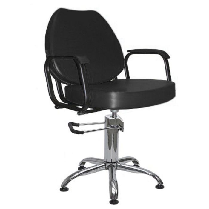 Парикмахерское кресло "Соло", гидравлический подъемник, пятилучье хром, цвет чёрный