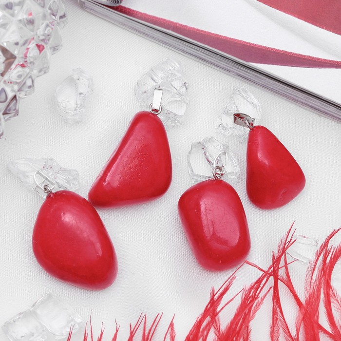 Подвеска галтовка "Агат красный" размер МИКС