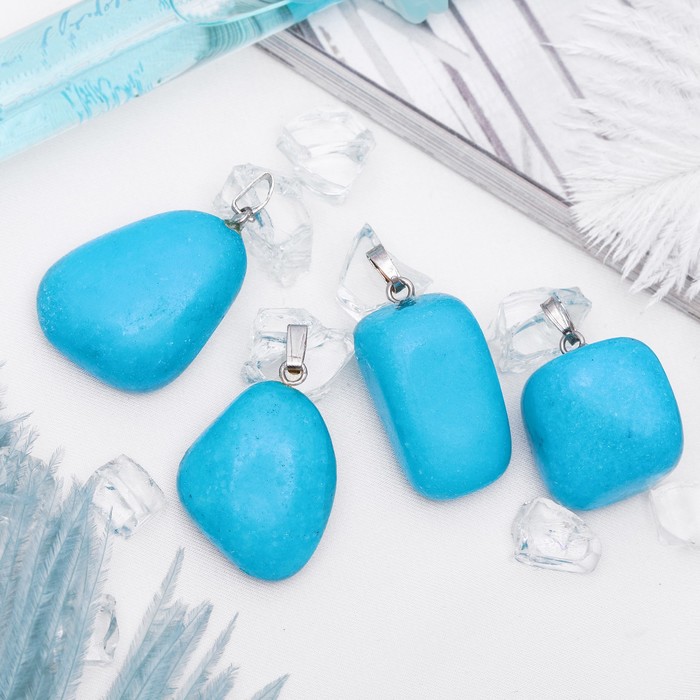 Подвеска галтовка "Бирюза" размер МИКС