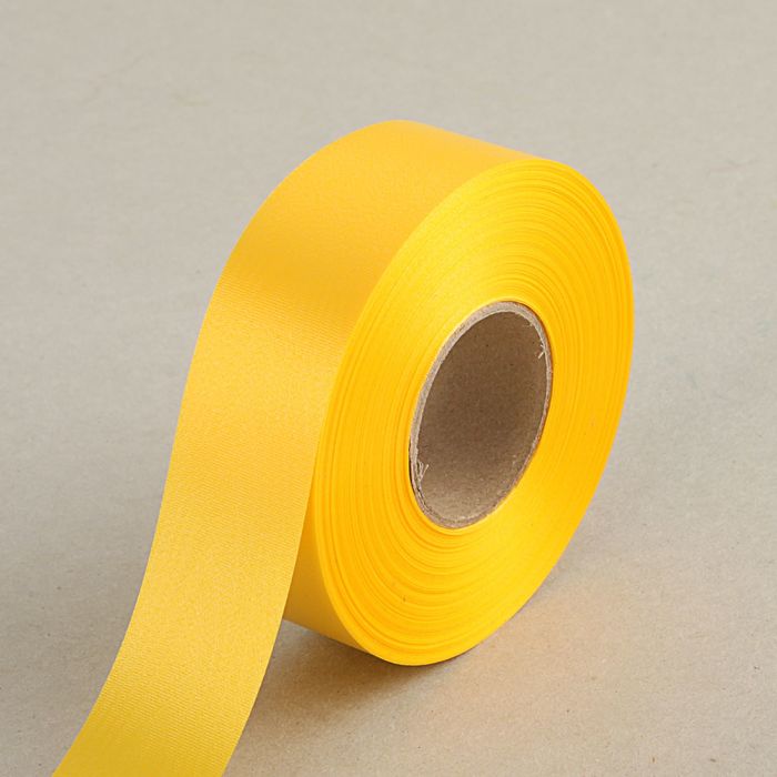 Лента для декора и подарков "Муар" ярко-желтая, 3 см х 45 м