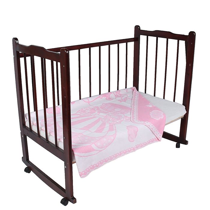 Одеяло байковое детское хлопчатобумажное "Ермошка", цвет розовый, жаккард, размер 140х100 см, 470 г/м2, принт микс