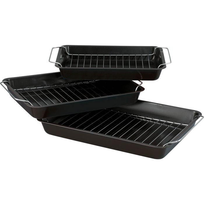 Набор противней-гриль, 3 шт 28,5*19,5*4 / 31,5*21,5*4 / 34*24*4 см Bekker