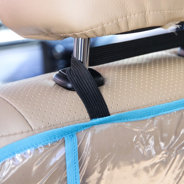 Органайзер-незапинайка на спинку сиденья, с карманом для планшета, цвета МИКС