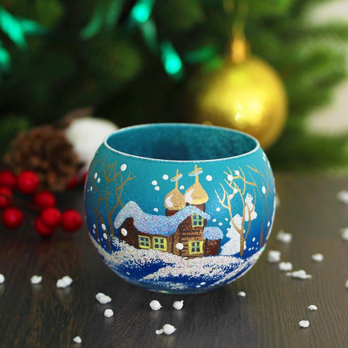 Ваза-подсвечник "Сказочная деревня"