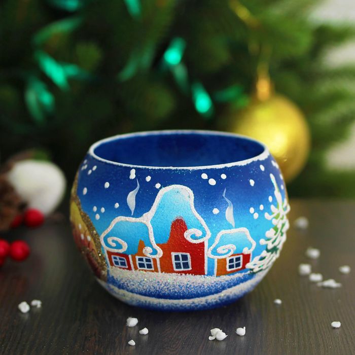 Ваза-подсвечник "Новогодняя ночь" шар