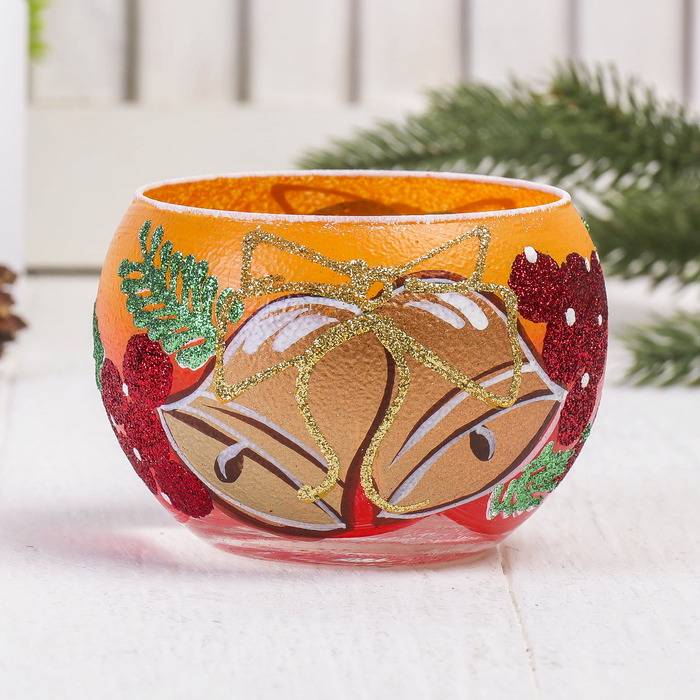 Ваза-подсвечник "Новогодние колокольчики" шар