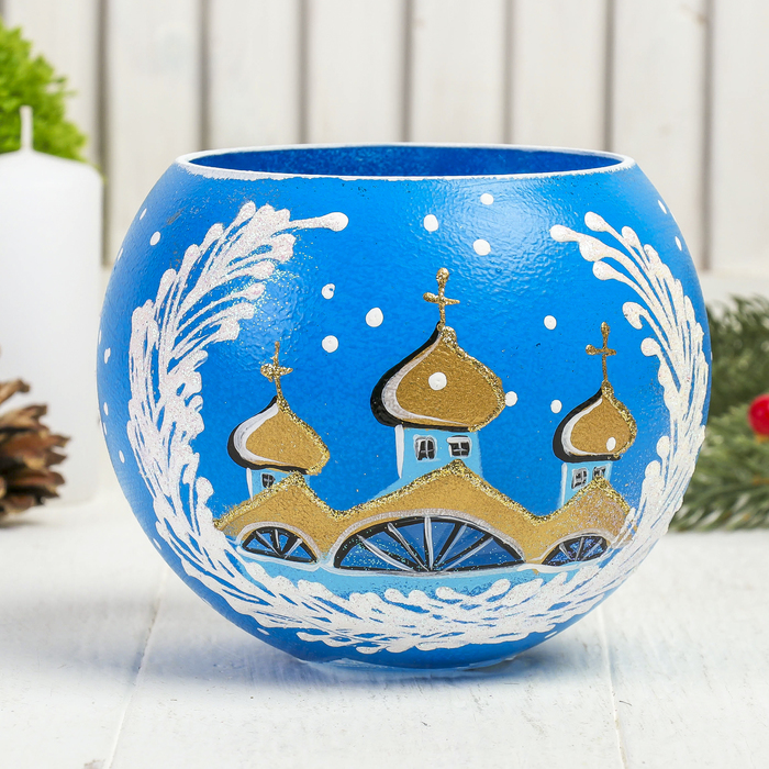 Ваза-подсвечник "Зимняя церковь" шар