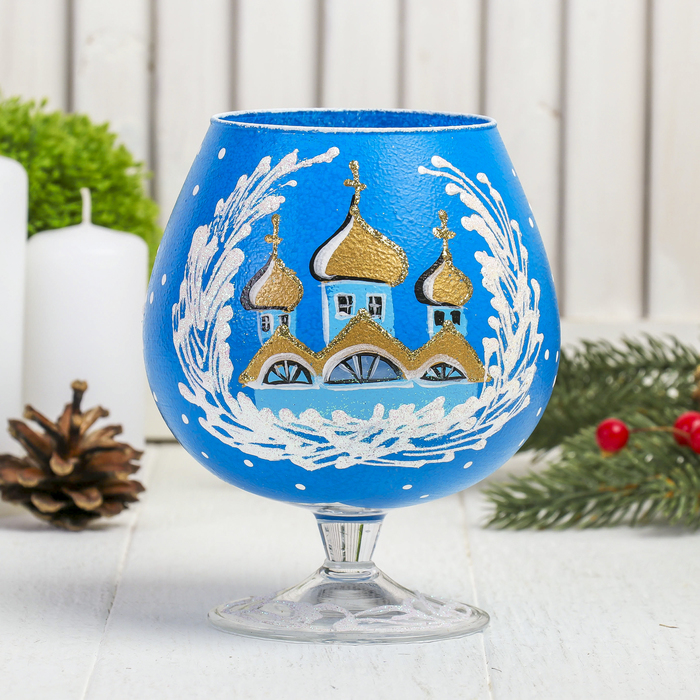 Ваза-подсвечник "Зимняя церковь" бокал, 0,5 л