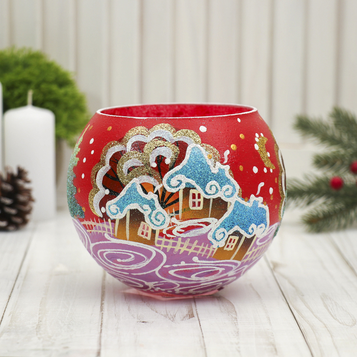 Ваза-подсвечник "Алое небо" шар