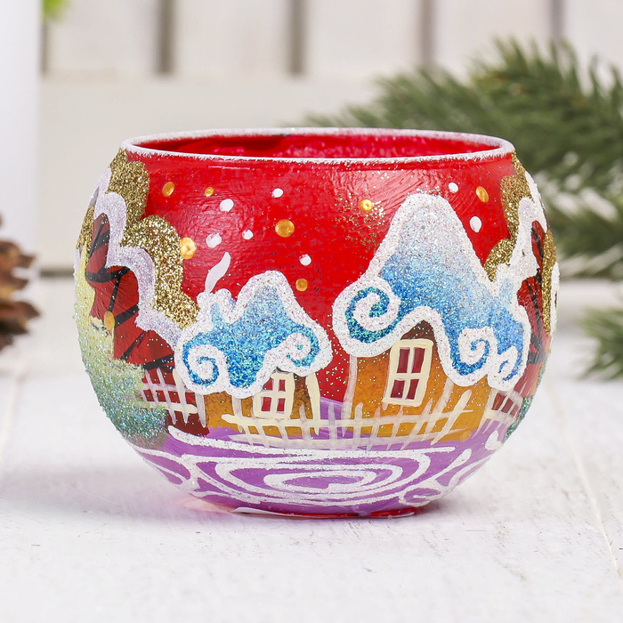 Ваза-подсвечник "Алое небо" шар