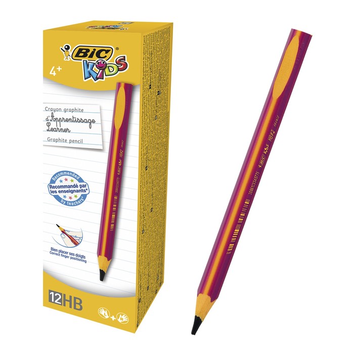 Карандаш чернографитный JUMBO BIC Kids Evolut Girl пластик, розовый корпус 919263