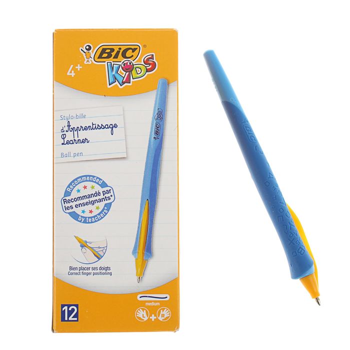Ручка шариковая обучающая BIC Kids BP Clic Boy Blu одноразовая, синий корпус