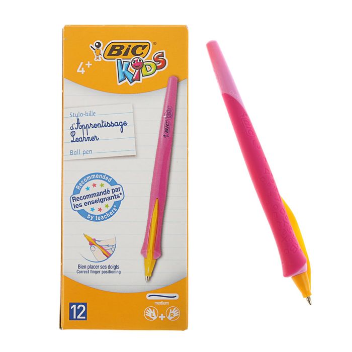 Ручка шариковая обучающая BIC Kids BP Clic Girl Blu одноразовая, розовый корпус