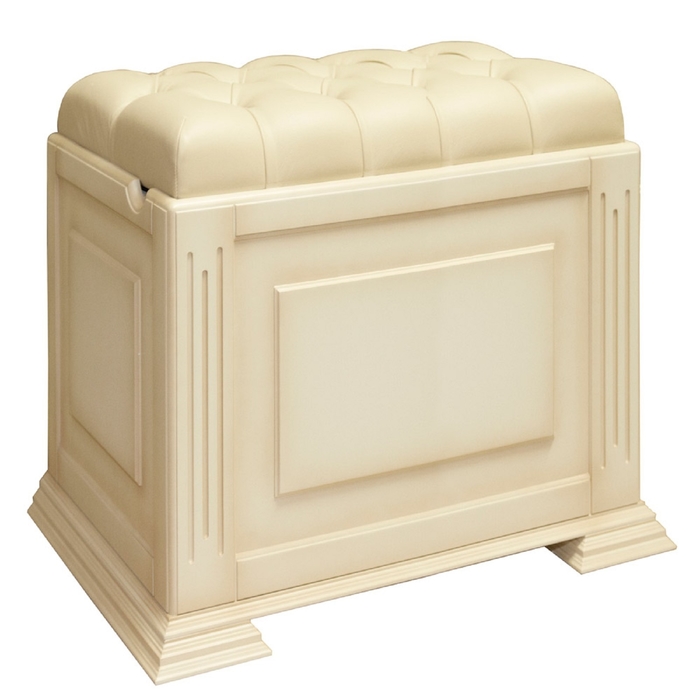 Банкетка-сундук ср. на портале "Честер" / слоновая кость, кожа беж