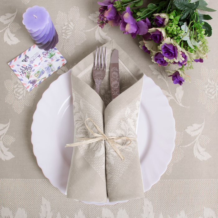 Столовый набор "Этель" Елена, скатерть 150х250 см, салфетки 45х45 см-10 шт.