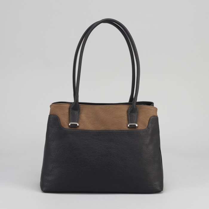 Сумка женская на молнии, 1 отдел, наружный карман, чёрная