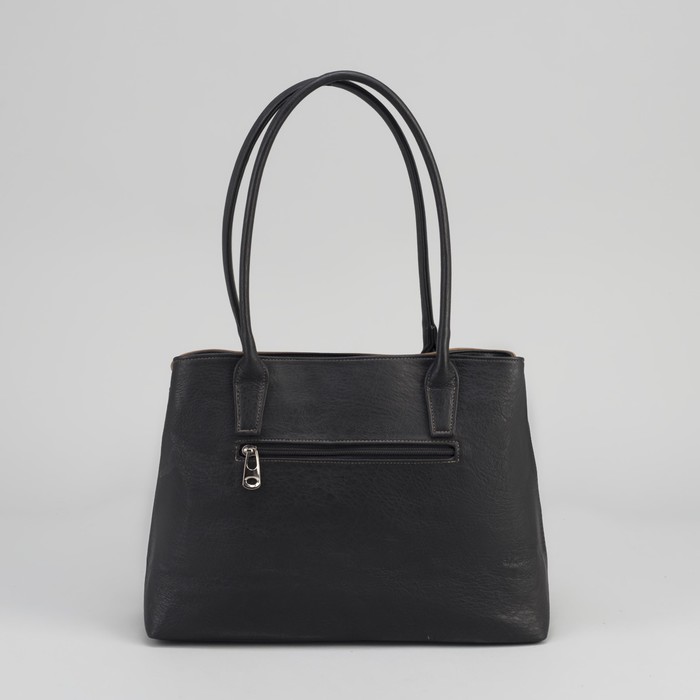 Сумка женская на молнии, 1 отдел, наружный карман, чёрная