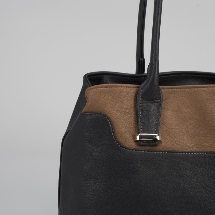 Сумка женская на молнии, 1 отдел, наружный карман, чёрная