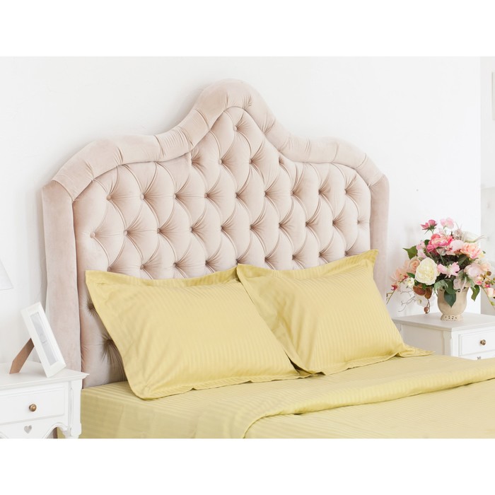 Постельное бельё 2 сп., "Этель basic", оливковый 180*210 см, 200*220 см, 50*70+5 см - 2 шт., страйп-сатин, 135 г/м2