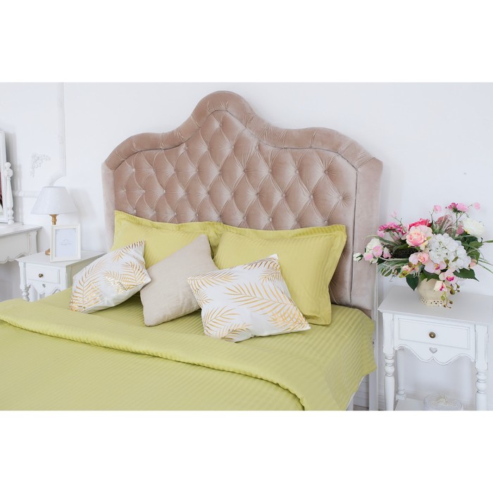 Постельное бельё евро "Этель basic", оливковый 218*200 см, 220*240 см, 50*70+5 см - 2 шт., страйп-сатин, 135 г/м2