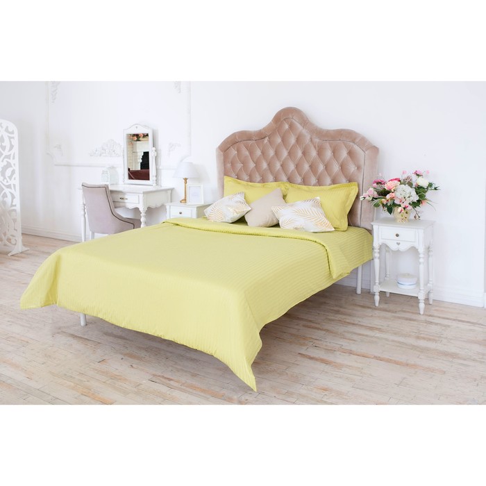 Постельное бельё дуэт "Этель basic", оливковый 150*210 см - 2 шт., 220*240 см, 50*70+5 см - 2 шт., страйп-сатин, 135 г/м2