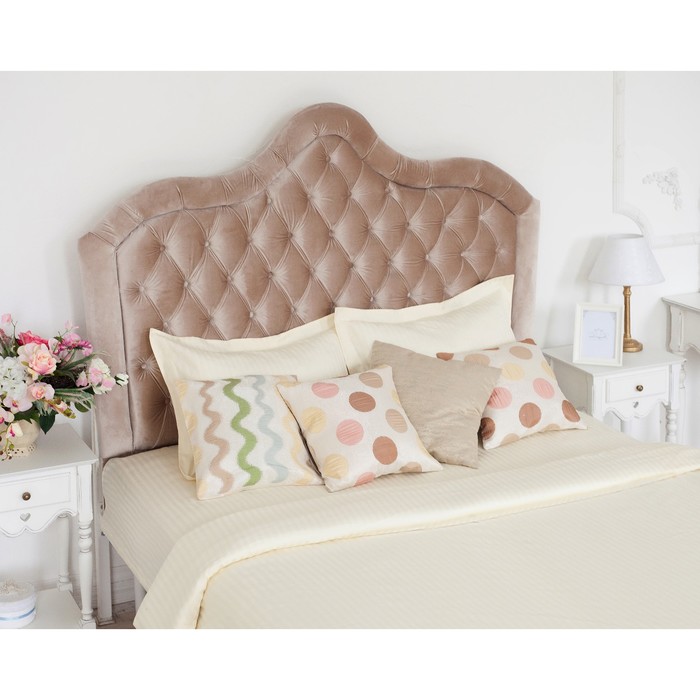 Постельное бельё дуэт "Этель basic", молочный 150*210 см - 2 шт., 220*240 см, 50*70+5 см - 2 шт., страйп-сатин, 135 г/м2