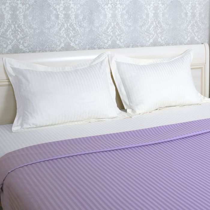 Комплект наволочек "Этель basic" молочный,50*70+5 см-2 шт,страйп-сатин,135 г/м2