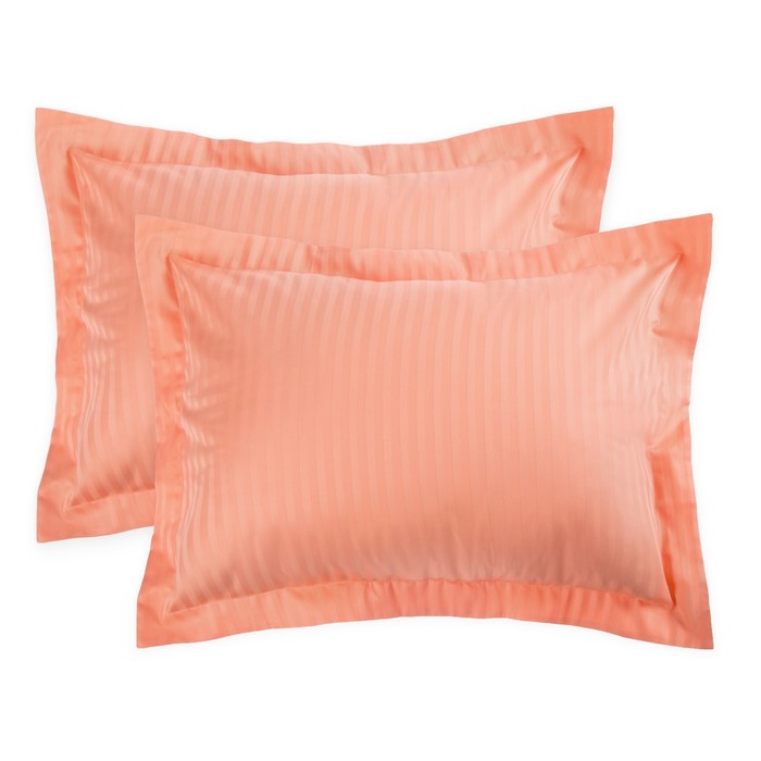 Комплект наволочек "Этель basic" персиковый,50*70+5 см-2 шт,страйп-сатин,135 г/м2