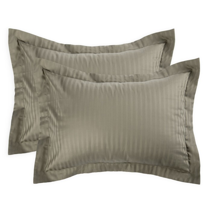 Комплект наволочек "Этель basic" стоун,50*70+5 см-2 шт,страйп-сатин,135 г/м2