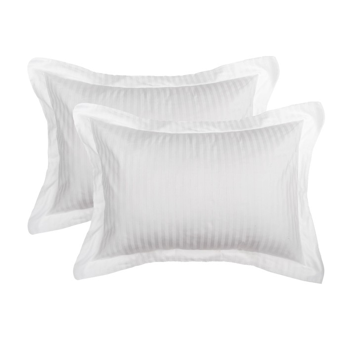 Комплект наволочек "Этель basic" снежный,50*70+5 см-2 шт,страйп-сатин,135 г/м2