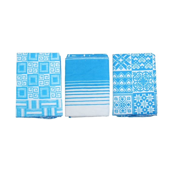 Одеяло байковое хлопчатобумажное, цвет синий, жаккард, размер 212х150 см, 470 г/м2, принт микс