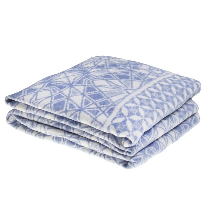 Одеяло байковое, цвет голубой, жаккард, размер 212х150 см, 470 г/м2, принт микс