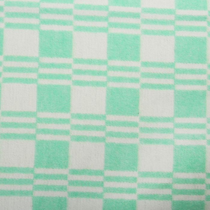 Одеяло байковое, цвет зелёный, клетка , размер 205х140 см, 470 г/м2, принт микс