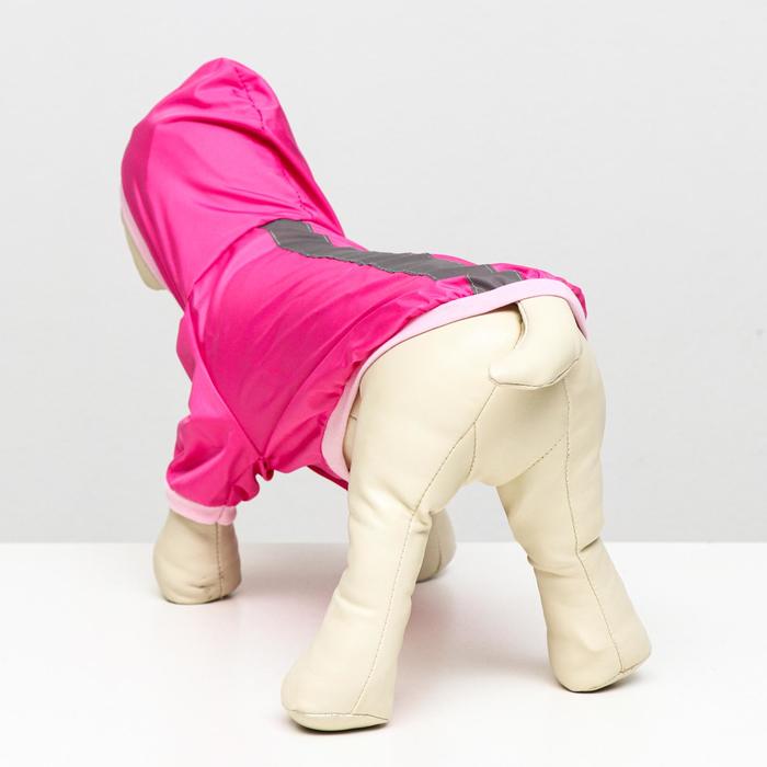 Куртка-ветровка со светоотражающими полосками, размер S (ДС 20 см, ОГ 30 см), розовая