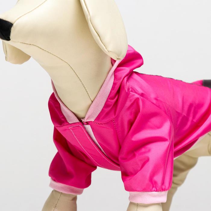 Куртка-ветровка со светоотражающими полосками, размер S (ДС 20 см, ОГ 30 см), розовая