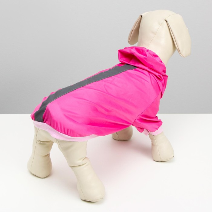 Куртка-ветровка со светоотражающими полосками, размер XL, розовая