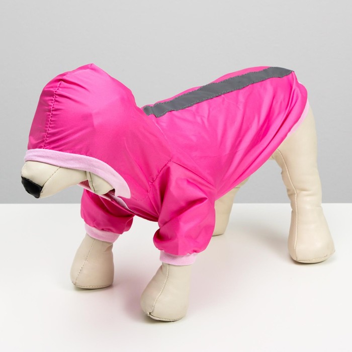 Куртка-ветровка со светоотражающими полосками, размер XL, розовая