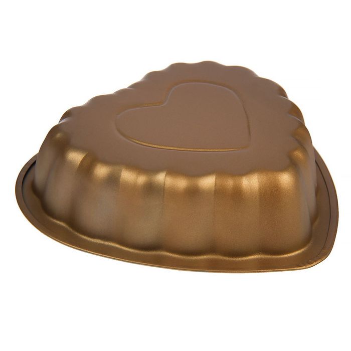 Форма для выпечки с керамическим покрытием "Золото. Сердце в сердце" 13х12,8х3 см