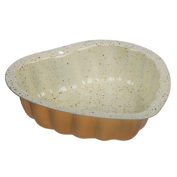 Форма для выпечки с керамическим покрытием "Золото. Сердце в сердце" 13х12,8х3 см