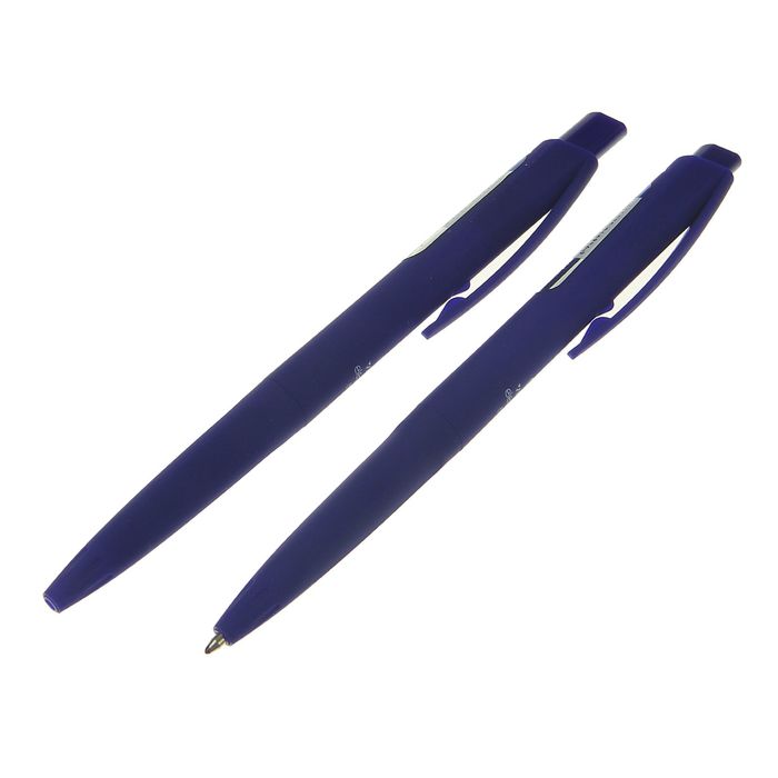 Ручка шариковая авт 0,7мм Vinson Элеганс корпус прорезиненный синий стержень масляный синий