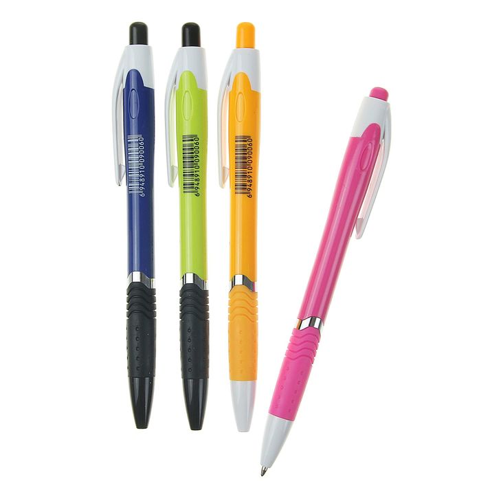 Ручка шариковая авт 0,5мм Vinson Стиль корпус МИКС с резин держ стержень масляный синий