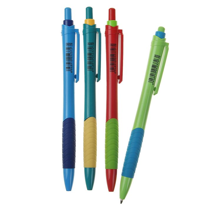 Ручка шариковая авт 0,5мм Vinson Fine корпус МИКС с резин держ стержень масляный синий