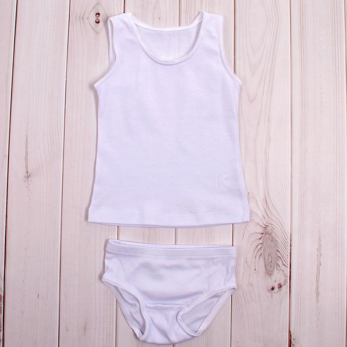 Комплект для девочки (майка, трусы), рост 92 см, цвет белый (арт. К340_М)