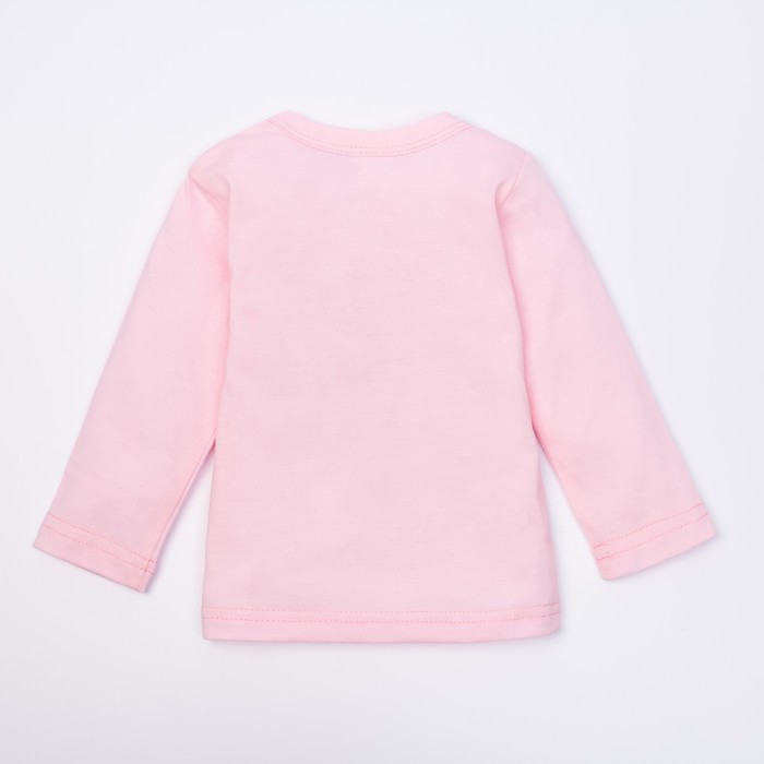 Футболка с длинным рукавом для девочек "Лапочка-дочка", Минни Маус, рост 74-80 (52) см, 9-12 мес, 100% хлопок