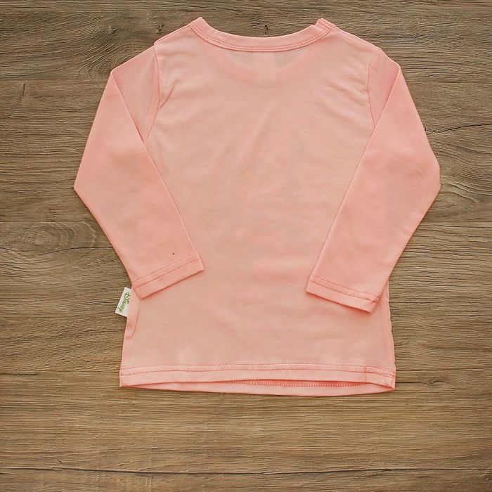 Футболка с длинным рукавом для девочек "Лапочка-дочка", Минни Маус, рост 74-80 (52) см, 9-12 мес, 100% хлопок