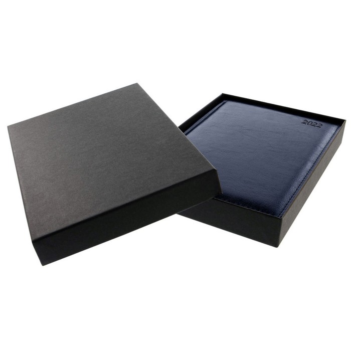 Ежедневник датированный 2017г А5 Letts GLOBAL DELUXE натуральная кожа, белый блок, серебряный срез, синий