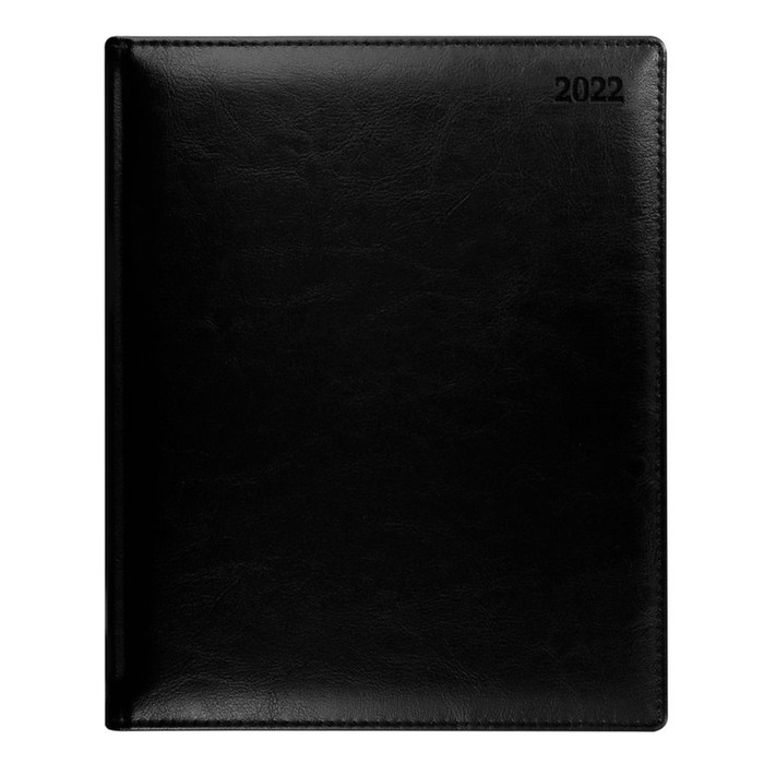 Еженедельник датированный 2017г А4 Letts GLOBAL DELUXE натуральная кожа, белый блок, золотой срез, черный