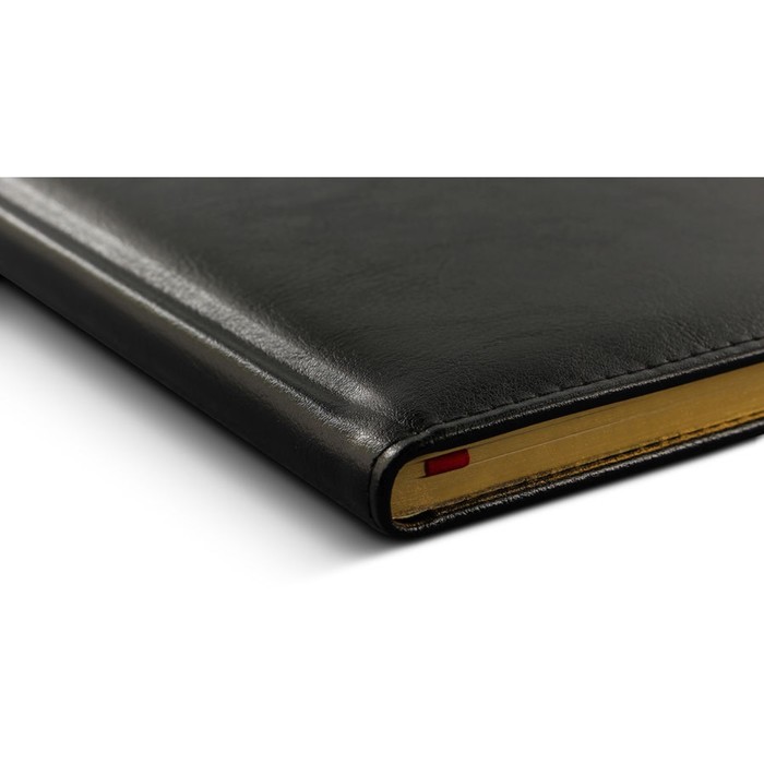 Еженедельник датированный 2017г А4 Letts GLOBAL DELUXE натуральная кожа, белый блок, золотой срез, черный