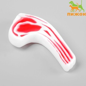 Игрушка пищащая "Мясо на косточке" для собак, 13 см, микс цветов